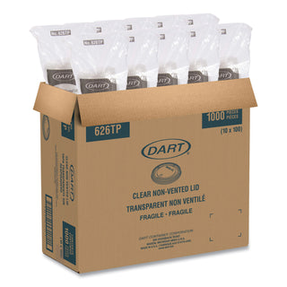 PETE Plastic Flat Cold Cup Lids, Fits 12 oz to 24 oz Cups, Clear, 1,000/Carton