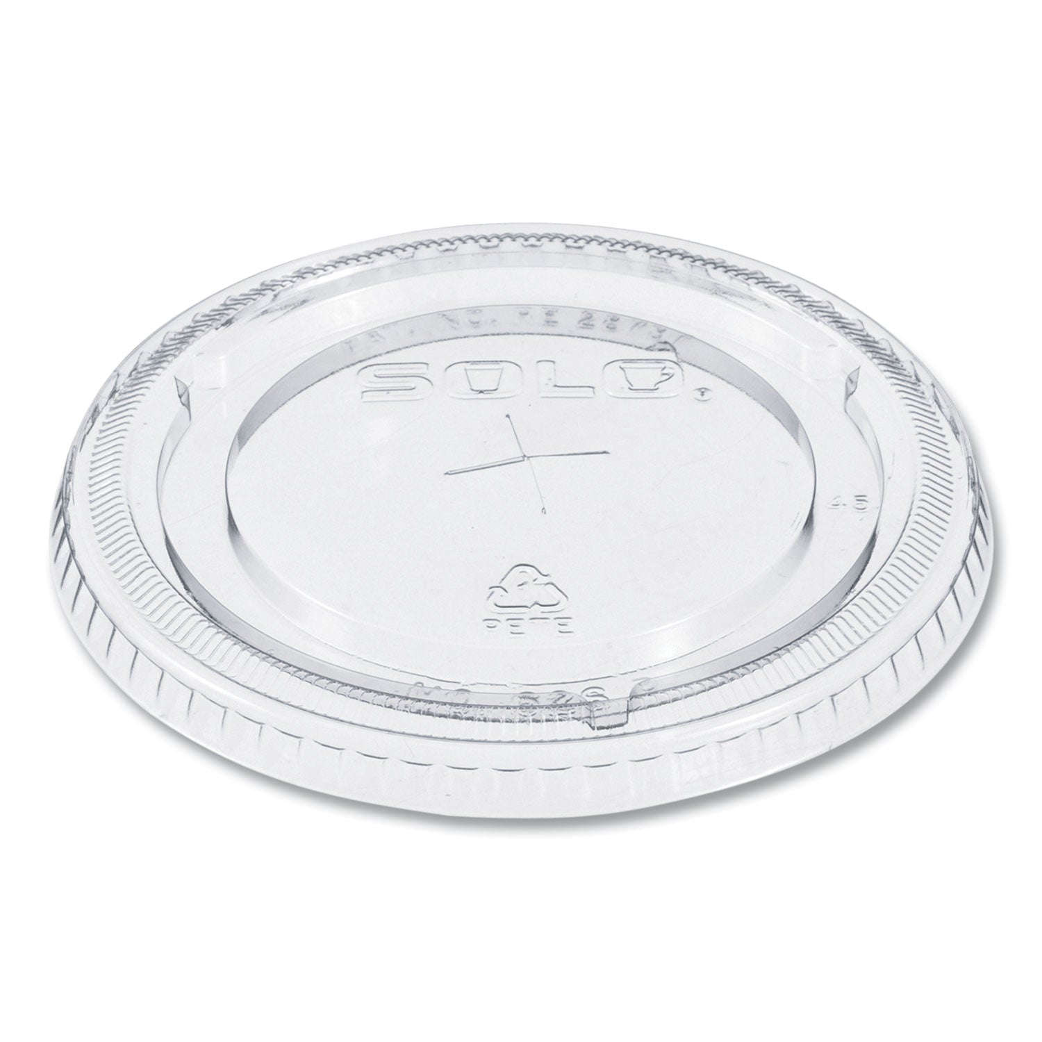PETE Flat Straw-Slot Cold Cup Lids, Fits 16 oz to 24 oz, Clear, 100/Pack, 10 Packs/Carton - 