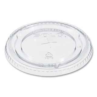 PETE Flat Straw-Slot Cold Cup Lids, Fits 16 oz to 24 oz, Clear, 100/Pack