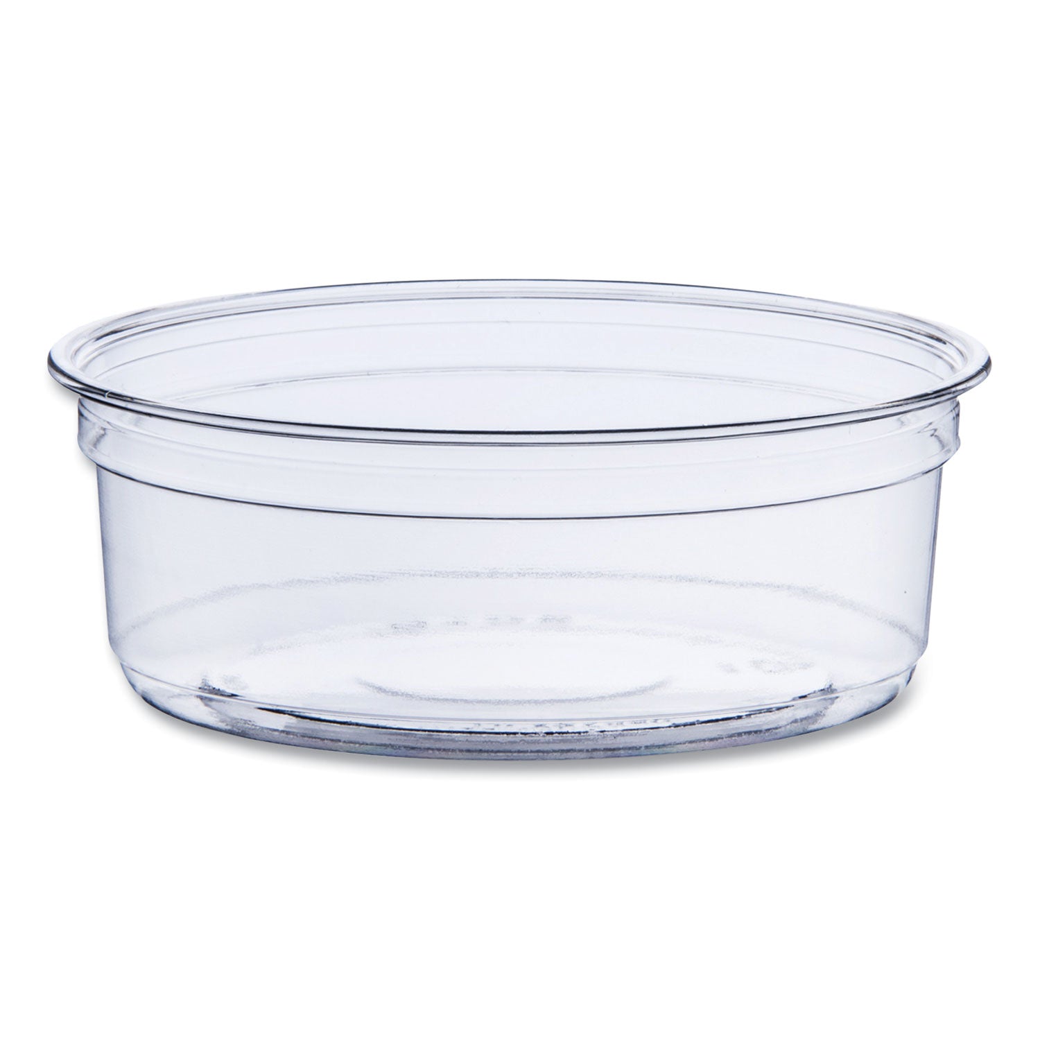 Bare Eco-Forward RPET Deli Containers, ProPlanet Seal, 8 oz, 4.6" Diameter x 1.8"h, Clear, Plastic, 500/Carton