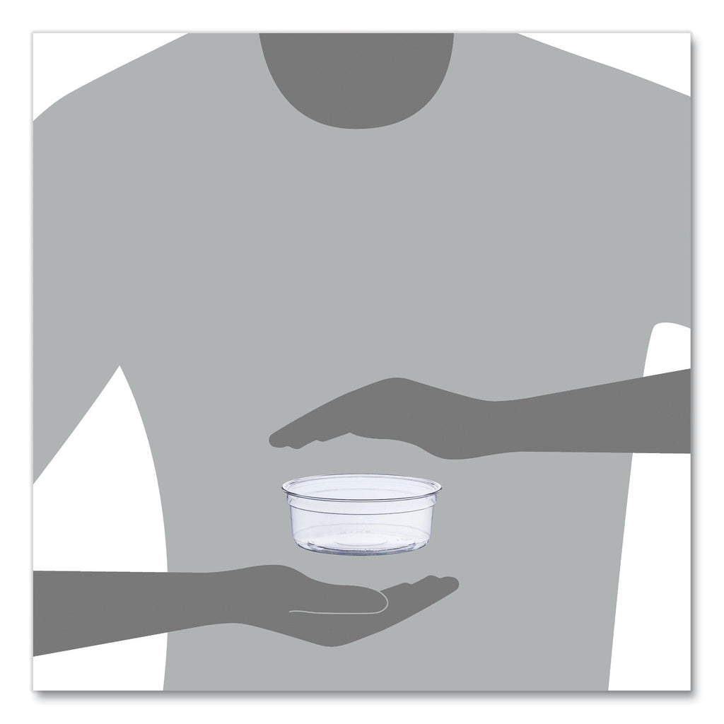 Bare Eco-Forward RPET Deli Containers, ProPlanet Seal, 8 oz, 4.6" Diameter x 1.8"h, Clear, Plastic, 500/Carton