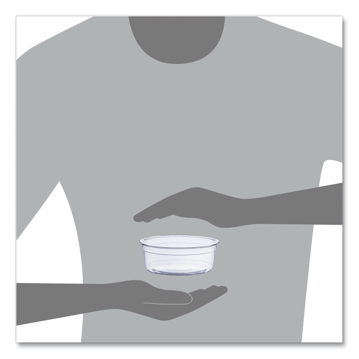 Bare Eco-Forward RPET Deli Containers, ProPlanet Seal, 8 oz, 4.6" Diameter x 1.8"h, Clear, Plastic, 500/Carton