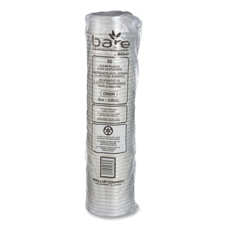 Bare Eco-Forward RPET Deli Containers, ProPlanet Seal, 8 oz, 4.6" Diameter x 1.8"h, Clear, Plastic, 500/Carton