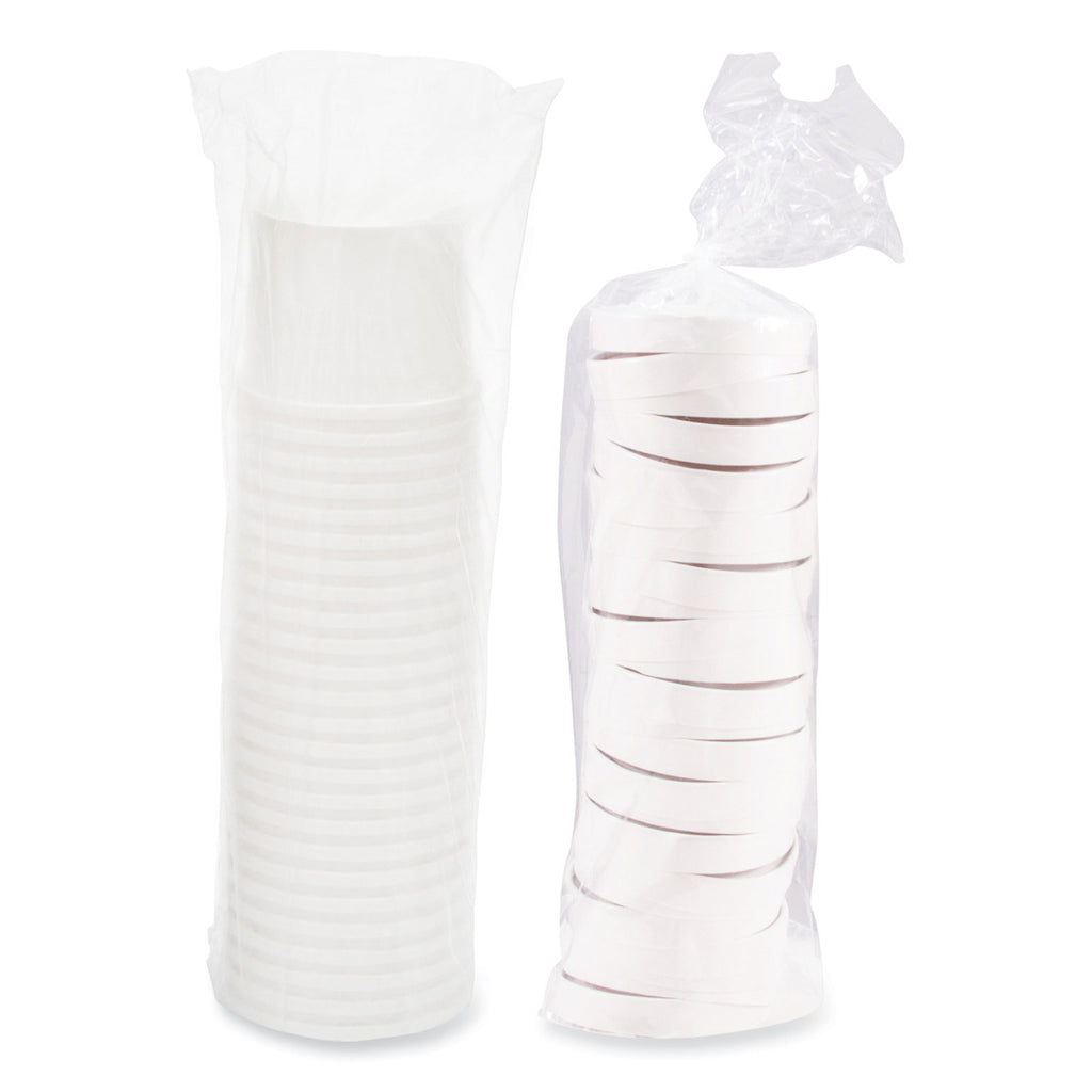 Flexstyle Food Lid Container, 12.1 oz, 3.6" Diameter, White, Plastic, 250/Carton