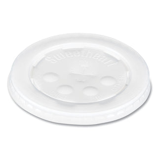 Polystyrene Plastic Flat Straw-Slot Cold Cup Lids, Fits 12 oz to 24 oz Cups, Translucent, 125/Pack, 16 Packs/Carton