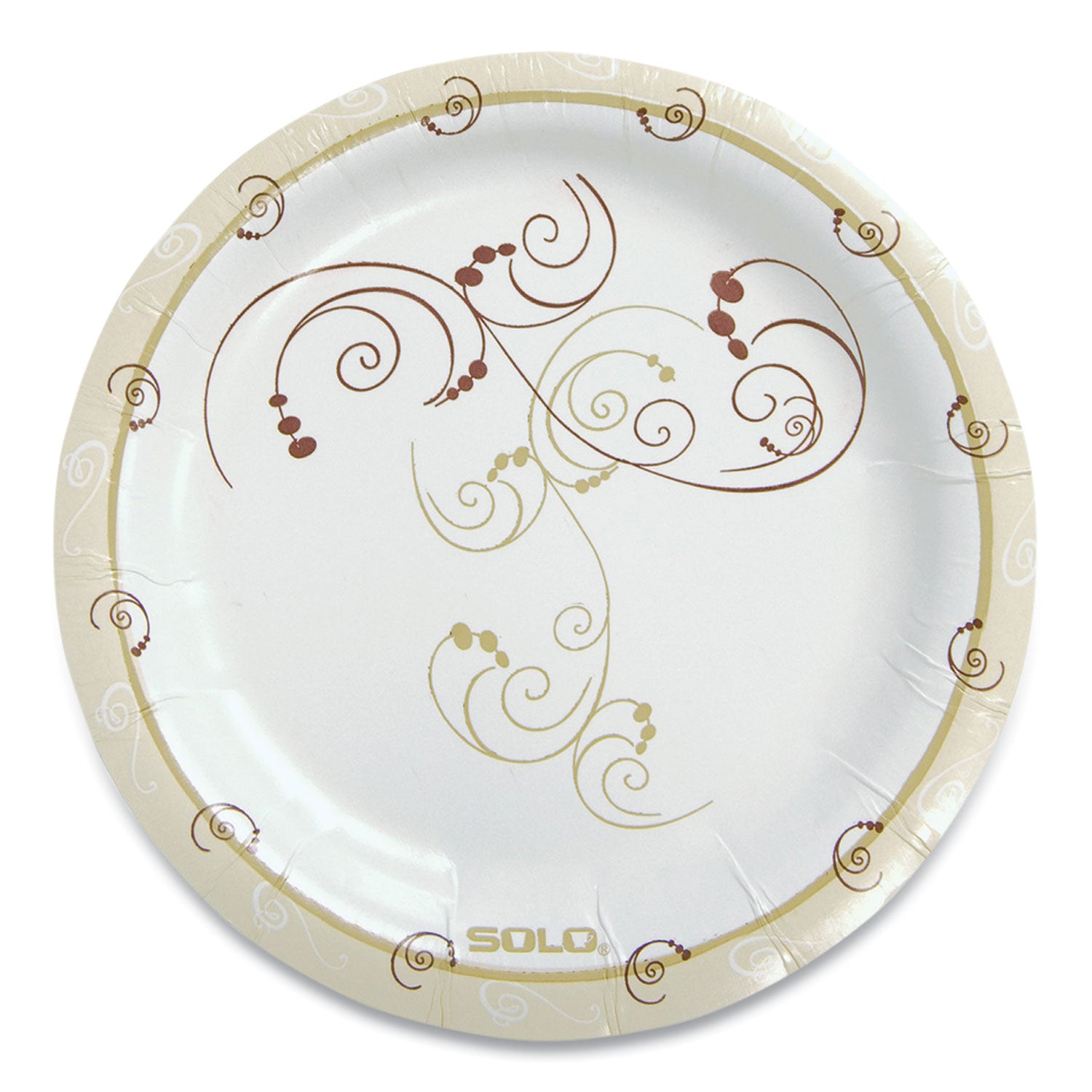 Symphony Paper Dinnerware, Mediumweight Plate, 6" dia, Tan, 125/Pack - 