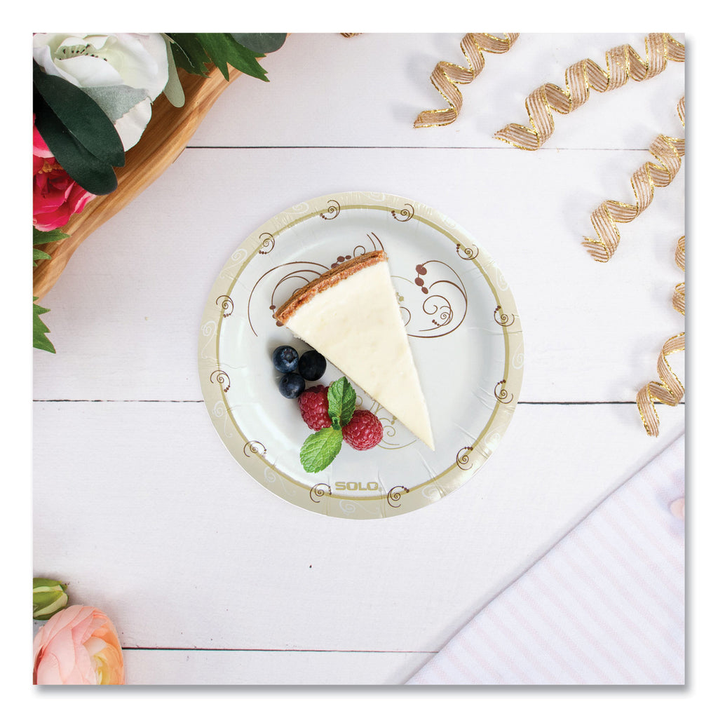 Symphony Paper Dinnerware, Mediumweight Plate, 6" dia, Tan, 125/Pack - 