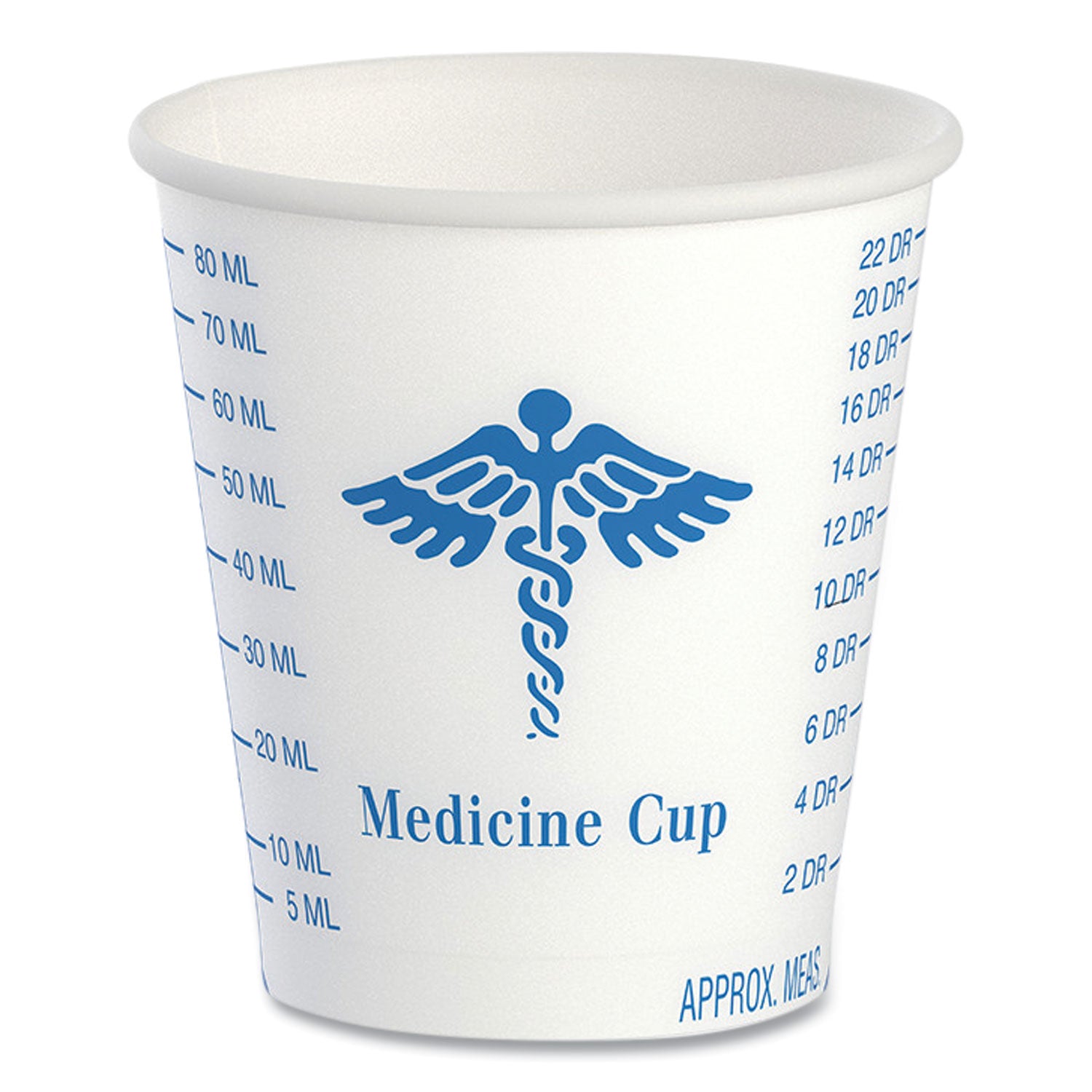 Paper Medical and Dental Graduated Cups, ProPlanet Seal, 3 oz, White/Blue, 100/Bag, 50 Bags/Carton - 