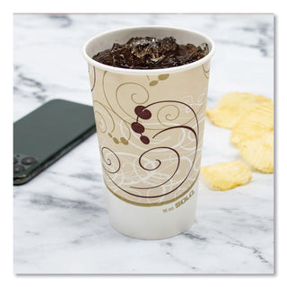 Double Sided Poly (DSP) Paper Cold Cups, 16 oz, Beige/White, 50/Sleeve, 20 Sleeves/Carton