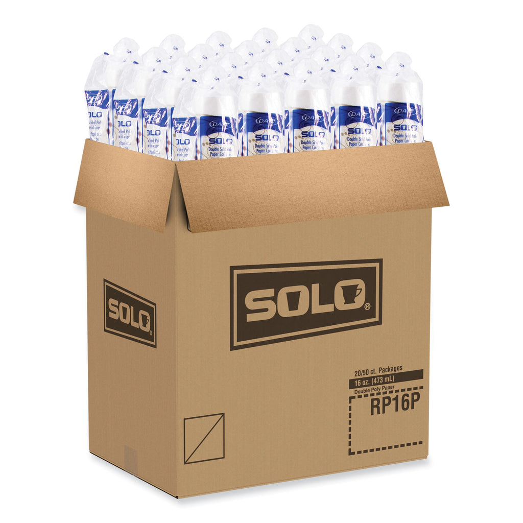 Double Sided Poly (DSP) Paper Cold Cups, 16 oz, Beige/White, 50/Sleeve, 20 Sleeves/Carton