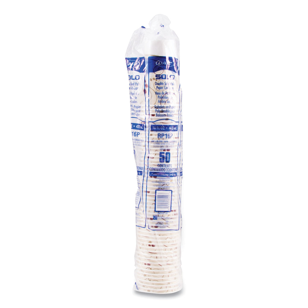 Double Sided Poly (DSP) Paper Cold Cups, 16 oz, Beige/White, 50/Sleeve, 20 Sleeves/Carton