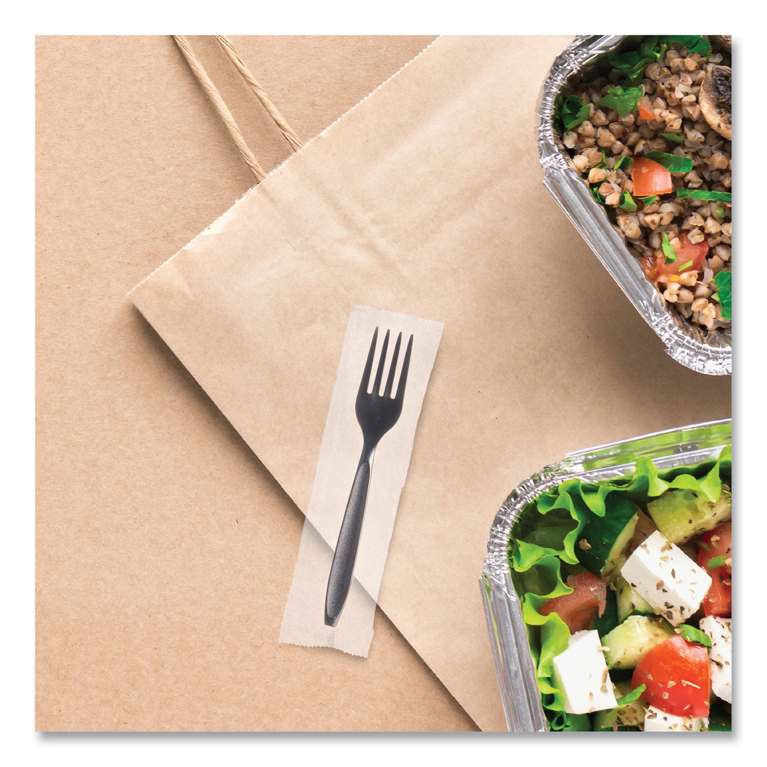 Reliance Mediumweight Cutlery, Fork, Black, 1,000/Carton