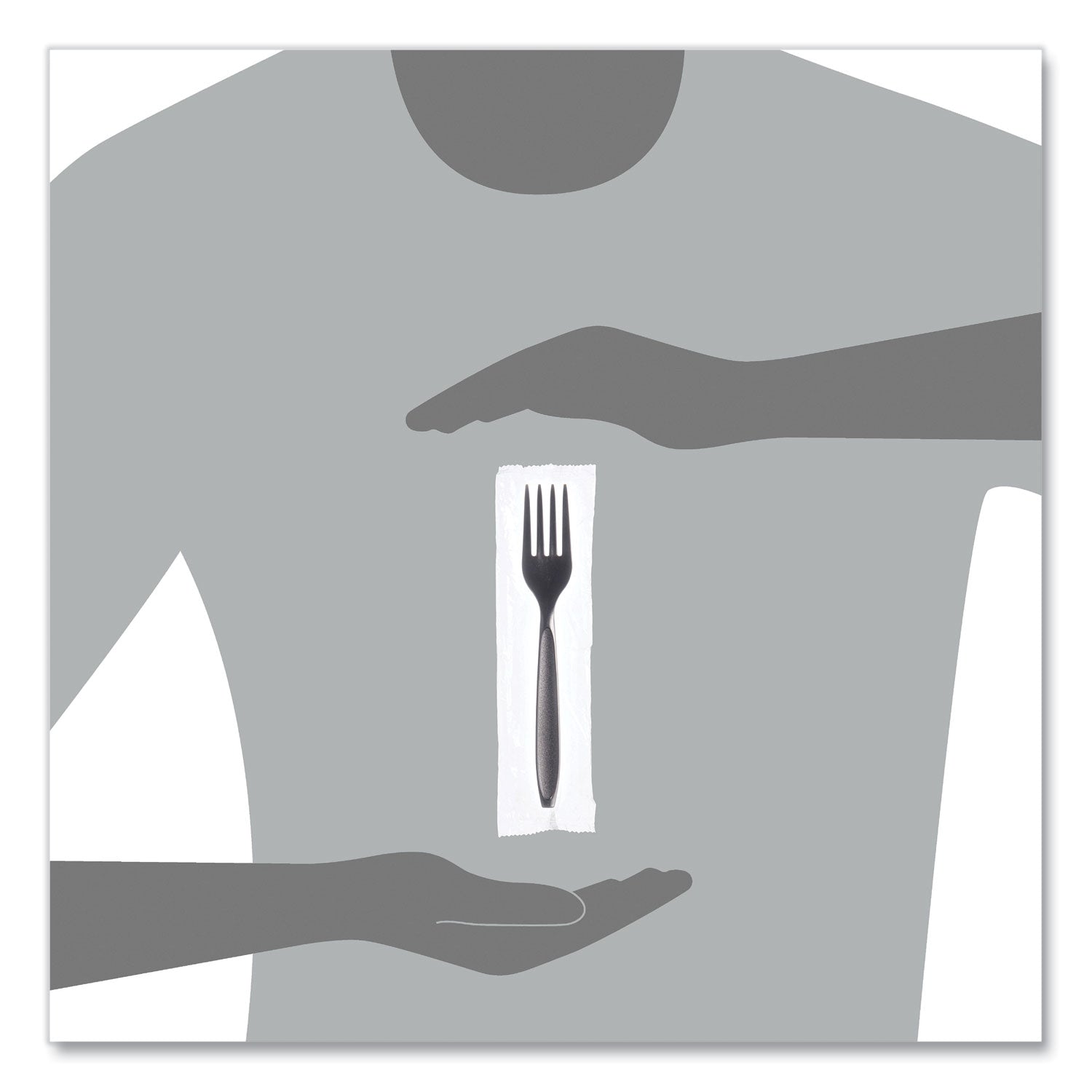 Reliance Mediumweight Cutlery, Fork, Black, 1,000/Carton