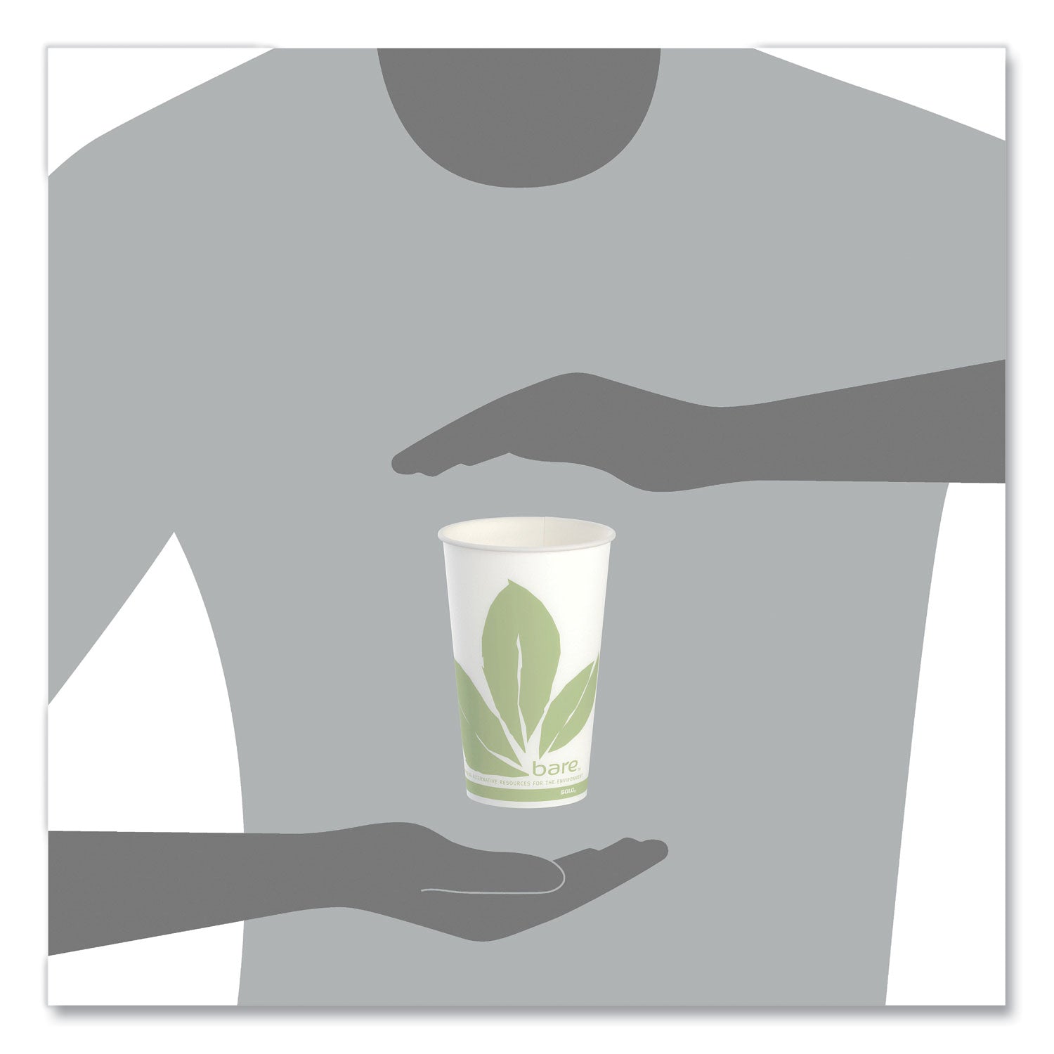 Bare Eco-Forward Paper Cold Cups, ProPlanet Seal, 16 oz, Green/White, 100/Sleeve 10 Sleeves/Carton