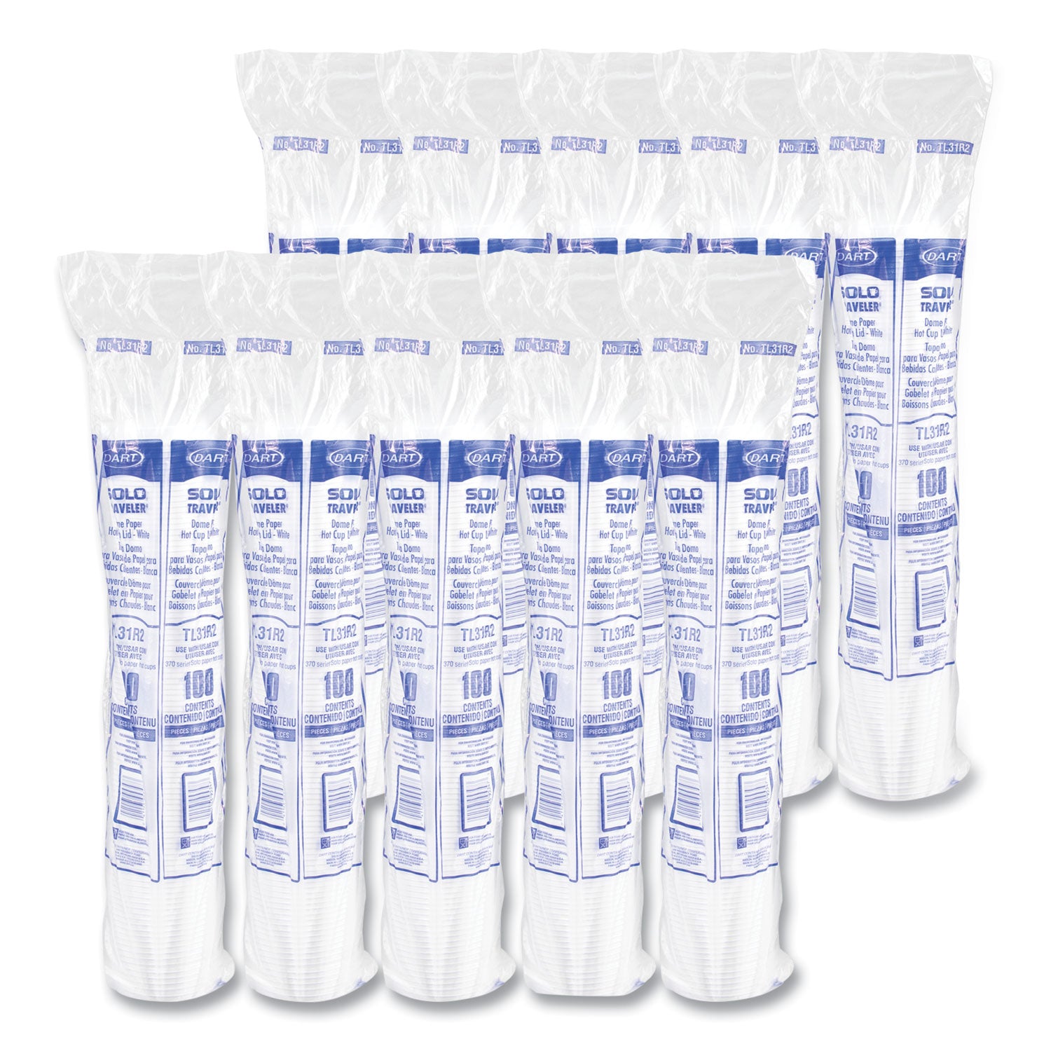 Traveler Cappuccino Style Dome Lid, Fits 10 oz Cups, White, 100/Pack, 10 Packs/Carton