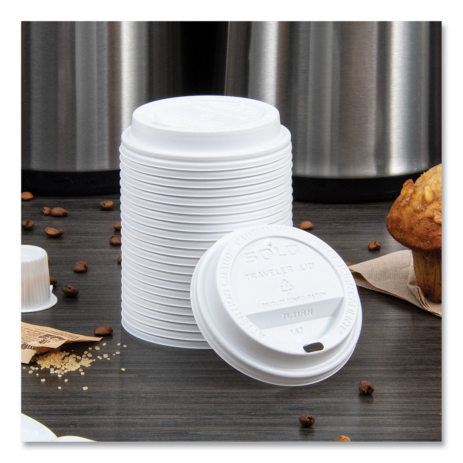 Traveler Cappuccino Style Dome Lid, Fits 10 oz Cups, White, 100/Pack, 10 Packs/Carton