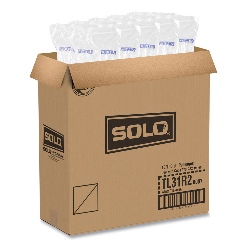 Traveler Cappuccino Style Dome Lid, Fits 10 oz Cups, White, 100/Pack, 10 Packs/Carton