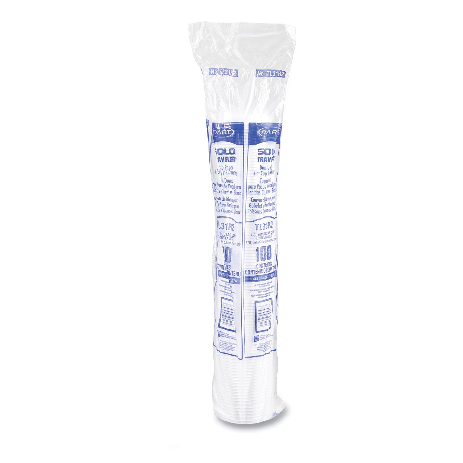 Traveler Cappuccino Style Dome Lid, Fits 10 oz Cups, White, 100/Pack, 10 Packs/Carton
