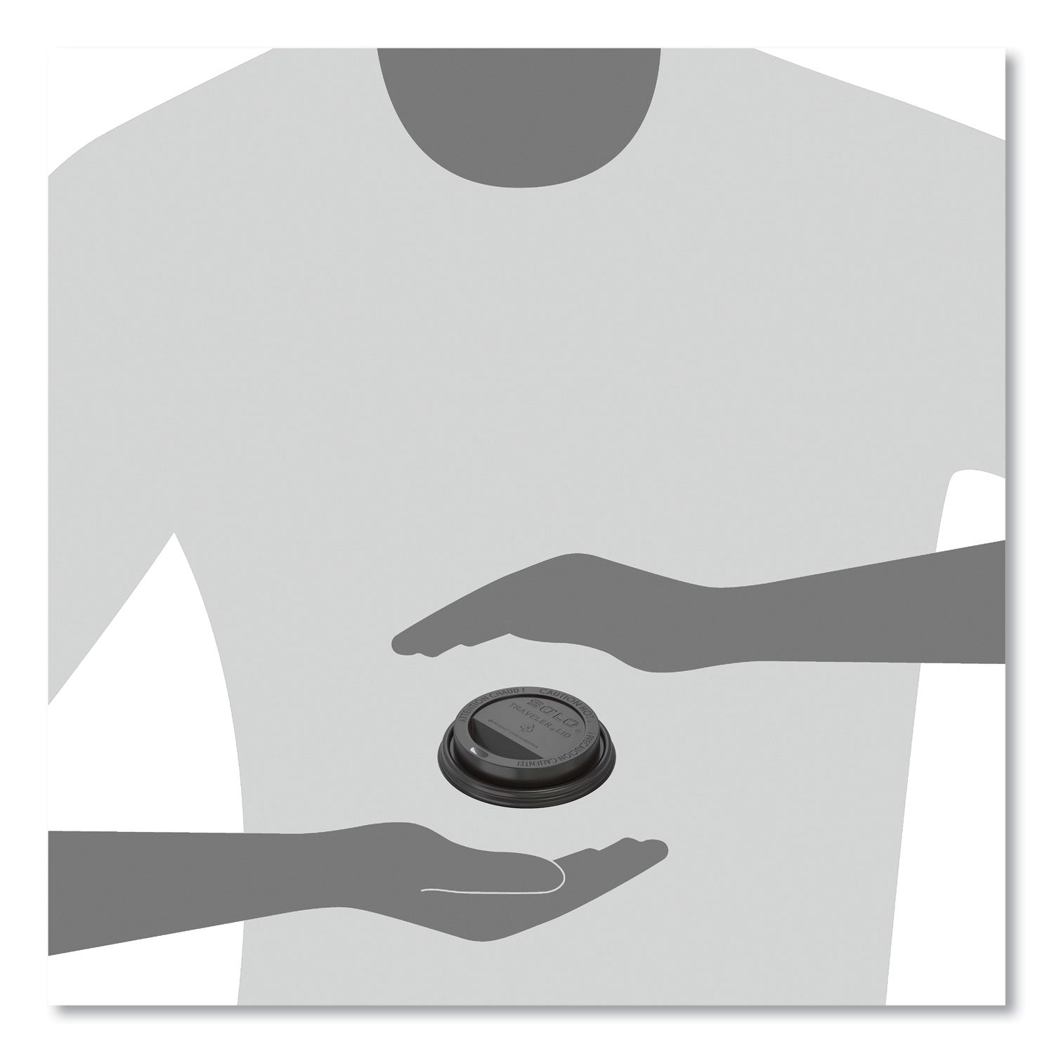 Traveler Cappuccino Style Dome Lid, Fits 10 oz to 24 oz Cups, Black, 100/Sleeve, 10 Sleeves/Carton
