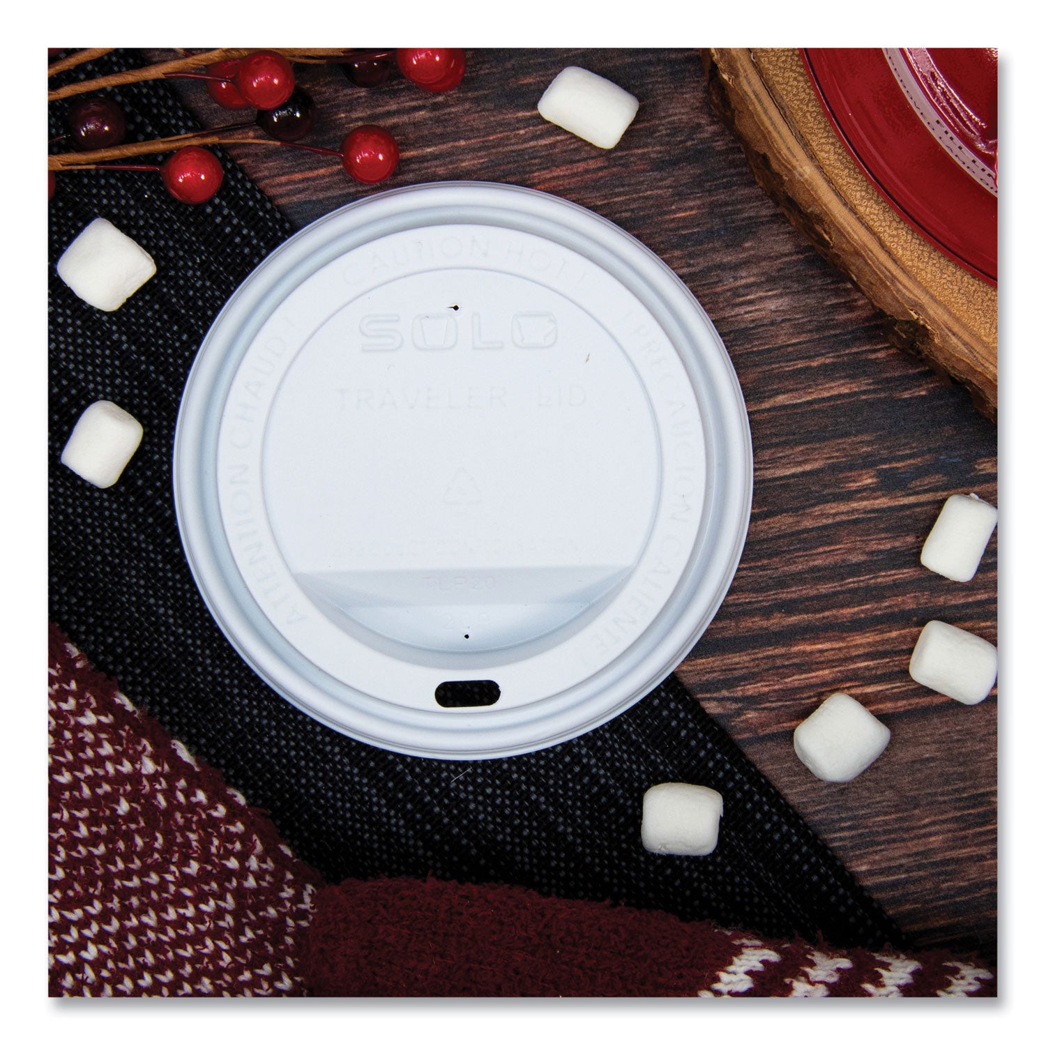 Traveler Cappuccino Style Dome Lid, Polystyrene, Fits 10 oz to 24 oz Hot Cups, White, 100/Pack, 10 Packs/Carton