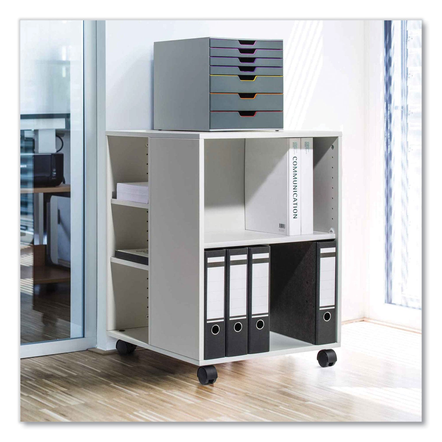 flexible-multi-functional-cart-for-office-storage-wood-6-shelves-2079-x-2331-x-2945-gray_dbl311310 - 3