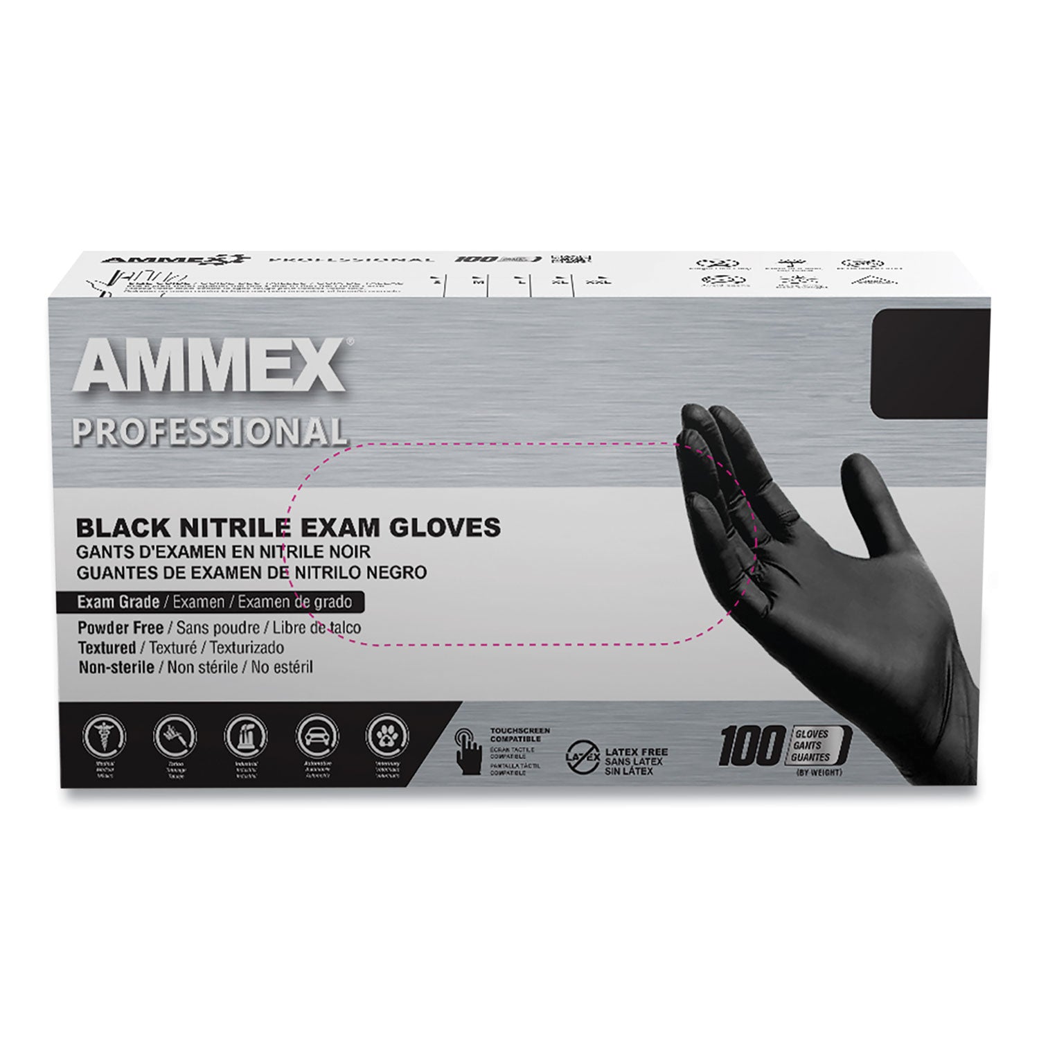 nitrile-exam-gloves-powder-free-3-mil-medium-black-100-box-10-boxes-carton_axcabnpf44100ct - 1