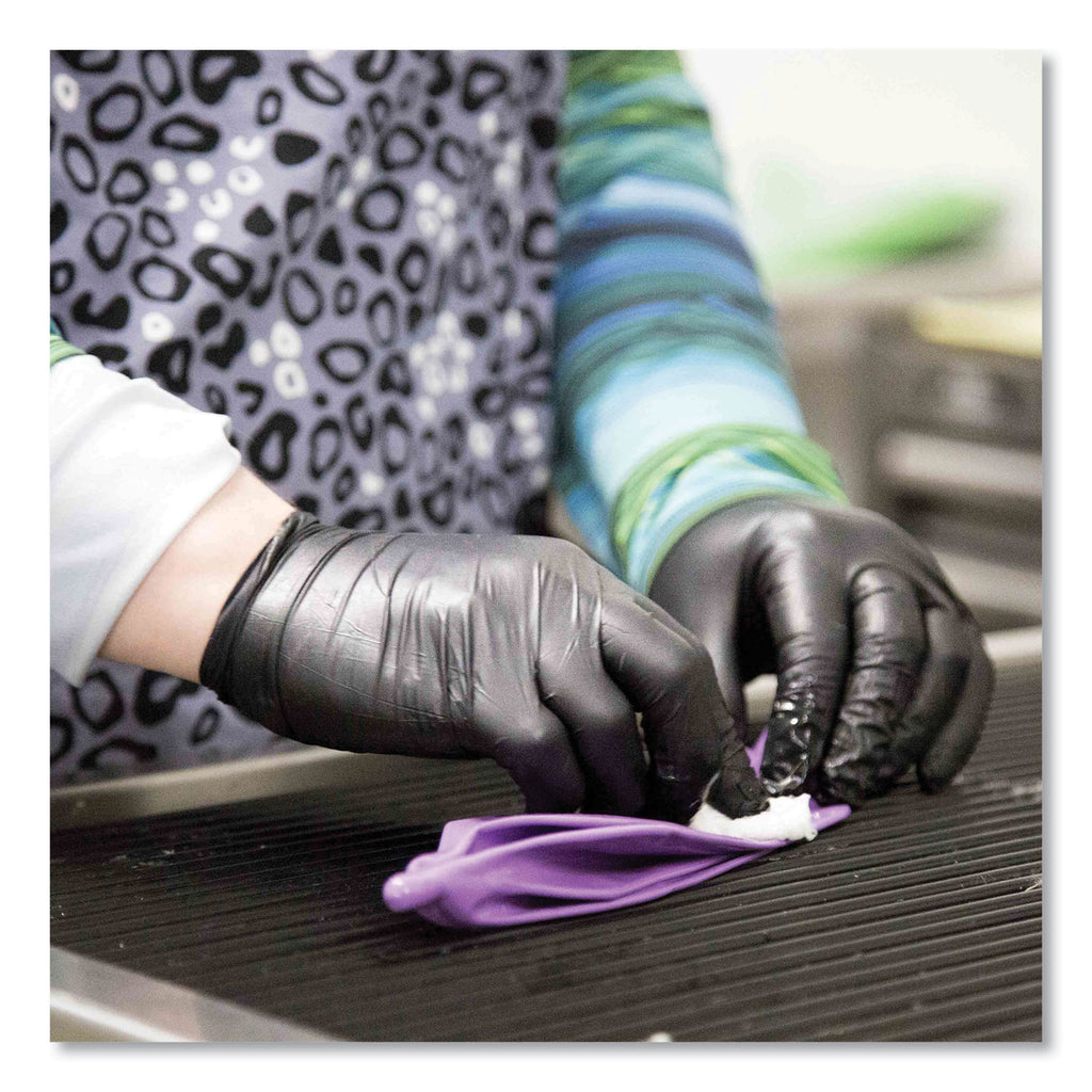 Nitrile Exam Gloves, Powder-Free, 3 mil, Large, Black, 100/Box, 10 Boxes/Carton