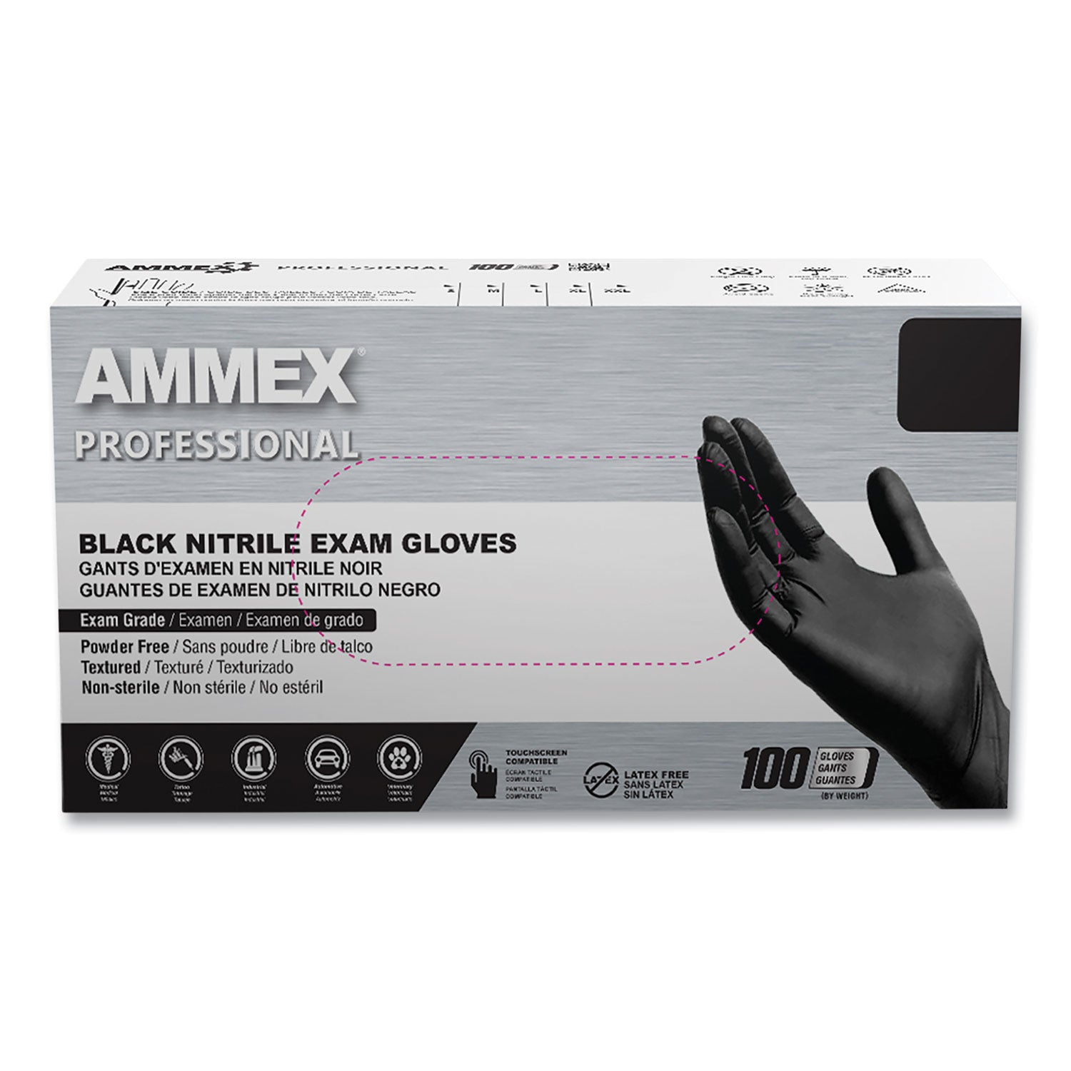 nitrile-exam-gloves-powder-free-3-mil-x-large-black-100-box-10-boxes-carton_axcabnpf48100ct - 1