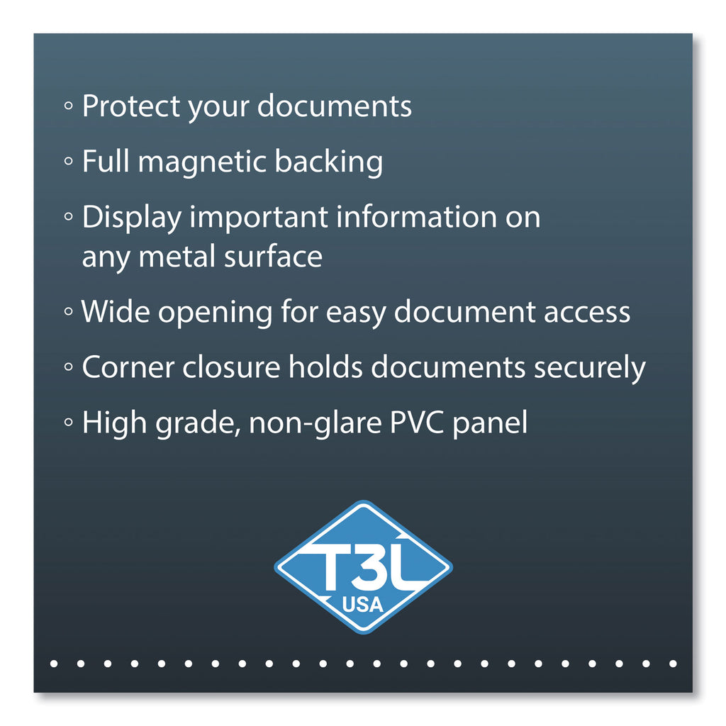 Easy Load Magnetic Pocket with Corner Closure, 14 x 11, Clear Frame, 5/Pack