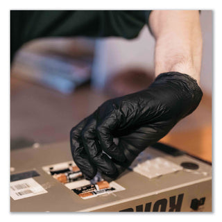 Industrial Nitrile Gloves, Powder-Free, 5 mil, X-Large, Black, 100 Gloves/Box, 10 Boxes/Carton