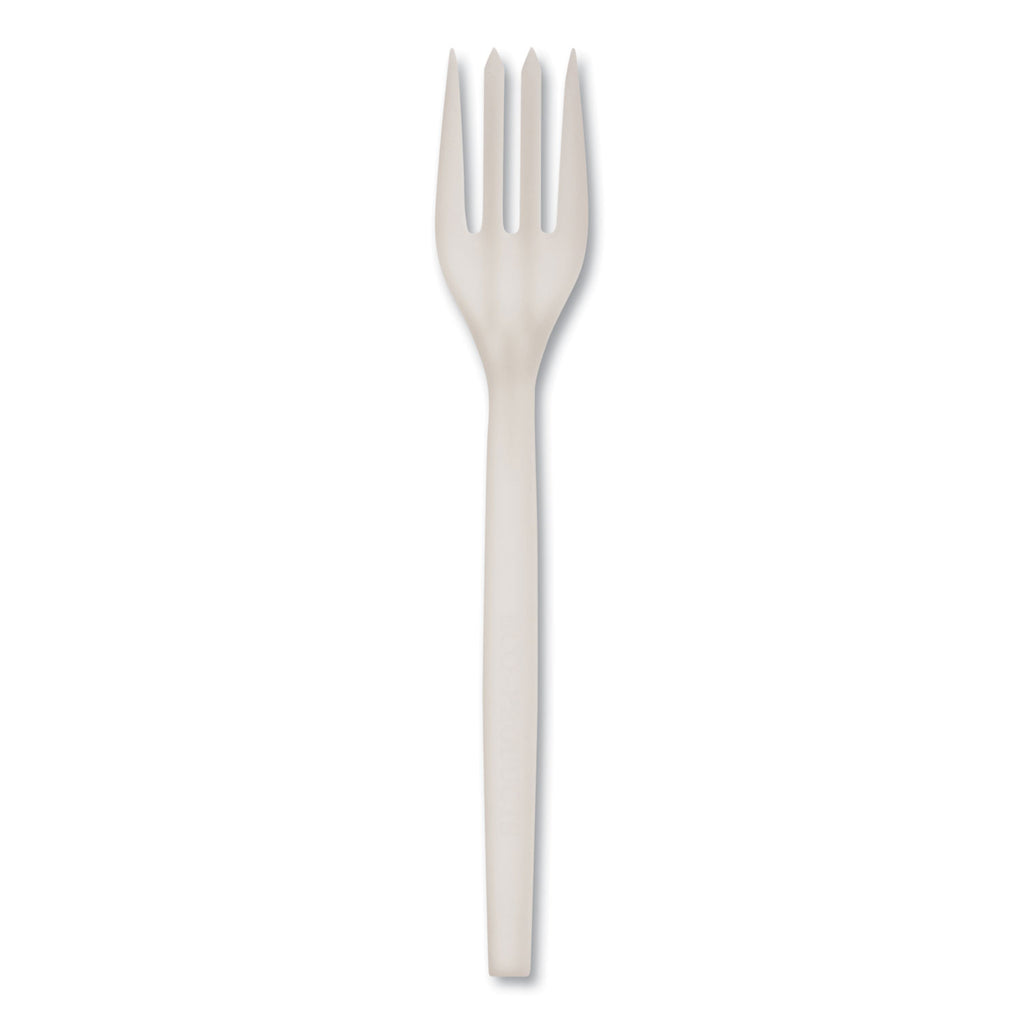 EcoSense Renewable Plant Starch Cutlery, Fork, 7", 50/Pack, 20 Packs/Carton