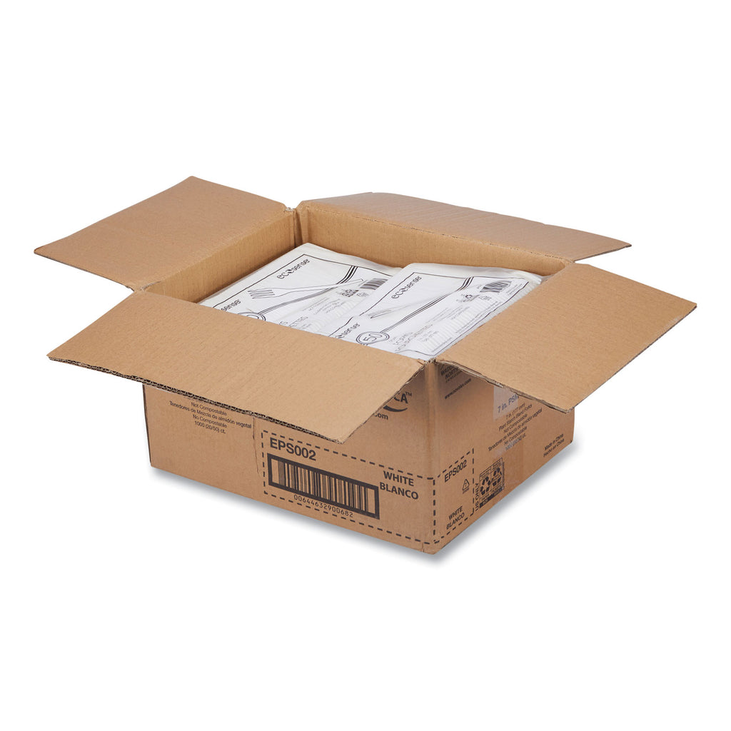 EcoSense Renewable Plant Starch Cutlery, Fork, 7", 50/Pack, 20 Packs/Carton