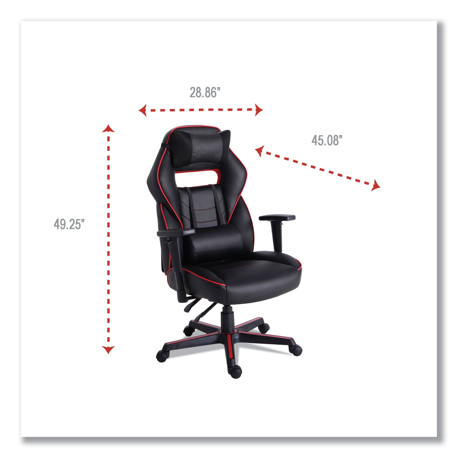 racing-style-ergonomic-gaming-chair-supports-275-lb-1591-to-198-seat-height-black-red-trim-seat-back-black-red-base_alegm4136 - 3