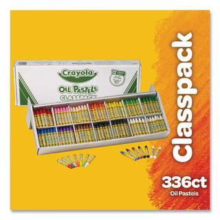 Crayola Classpack Oil Pastel - Blue, Brown, Green, Orange, Peach, Pink, Red, Violet, Yellow, Yellow Green, White, ... - 336 / Box