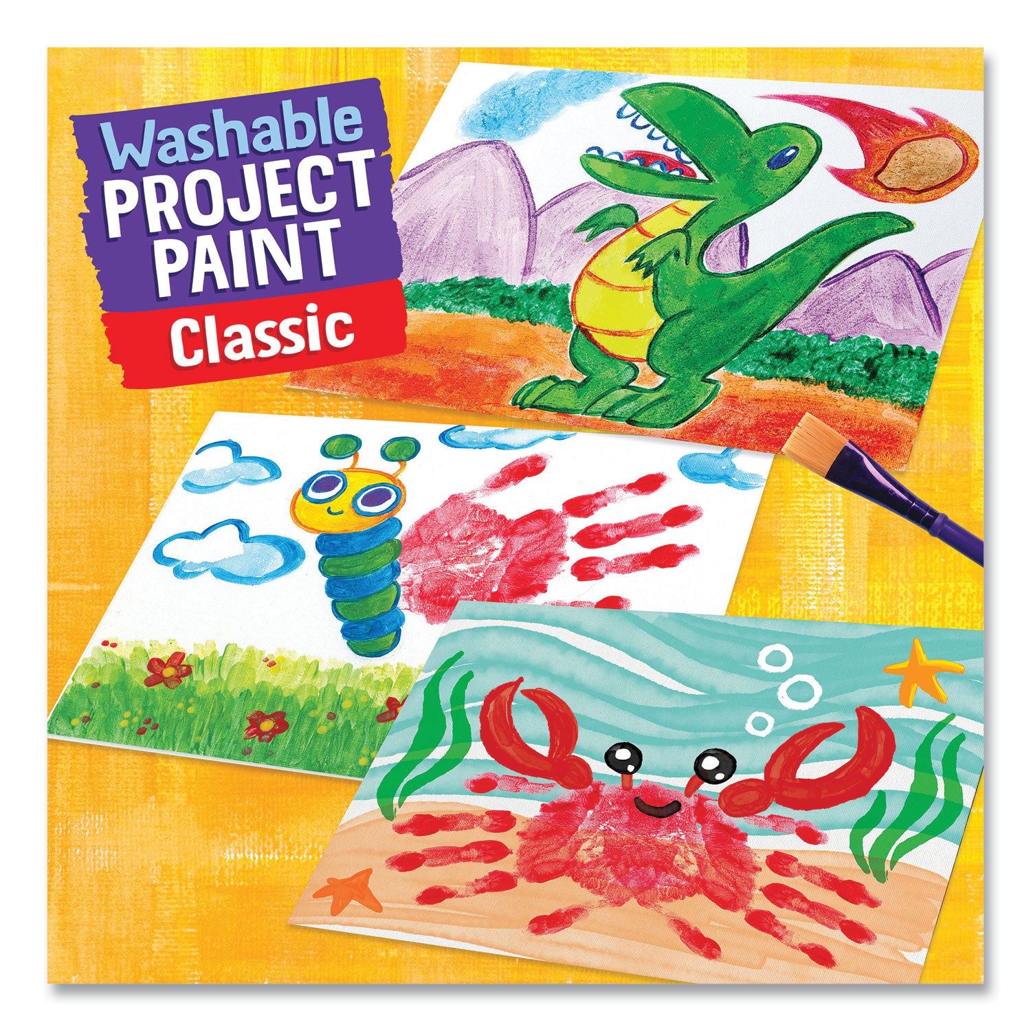 Washable Paint, 6 Assorted Colors, 2 oz Bottle, 6/Pack