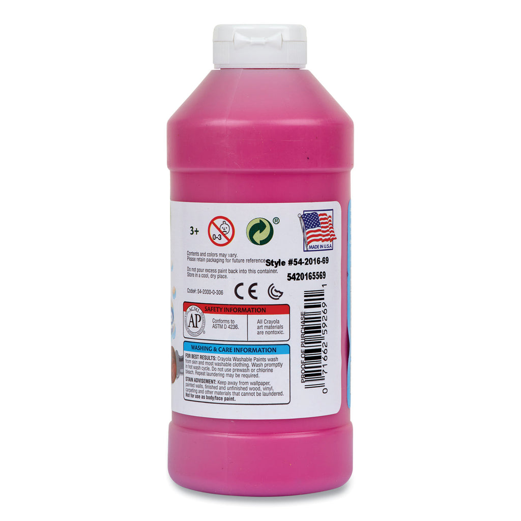 Washable Paint, Magenta, 16 oz Bottle