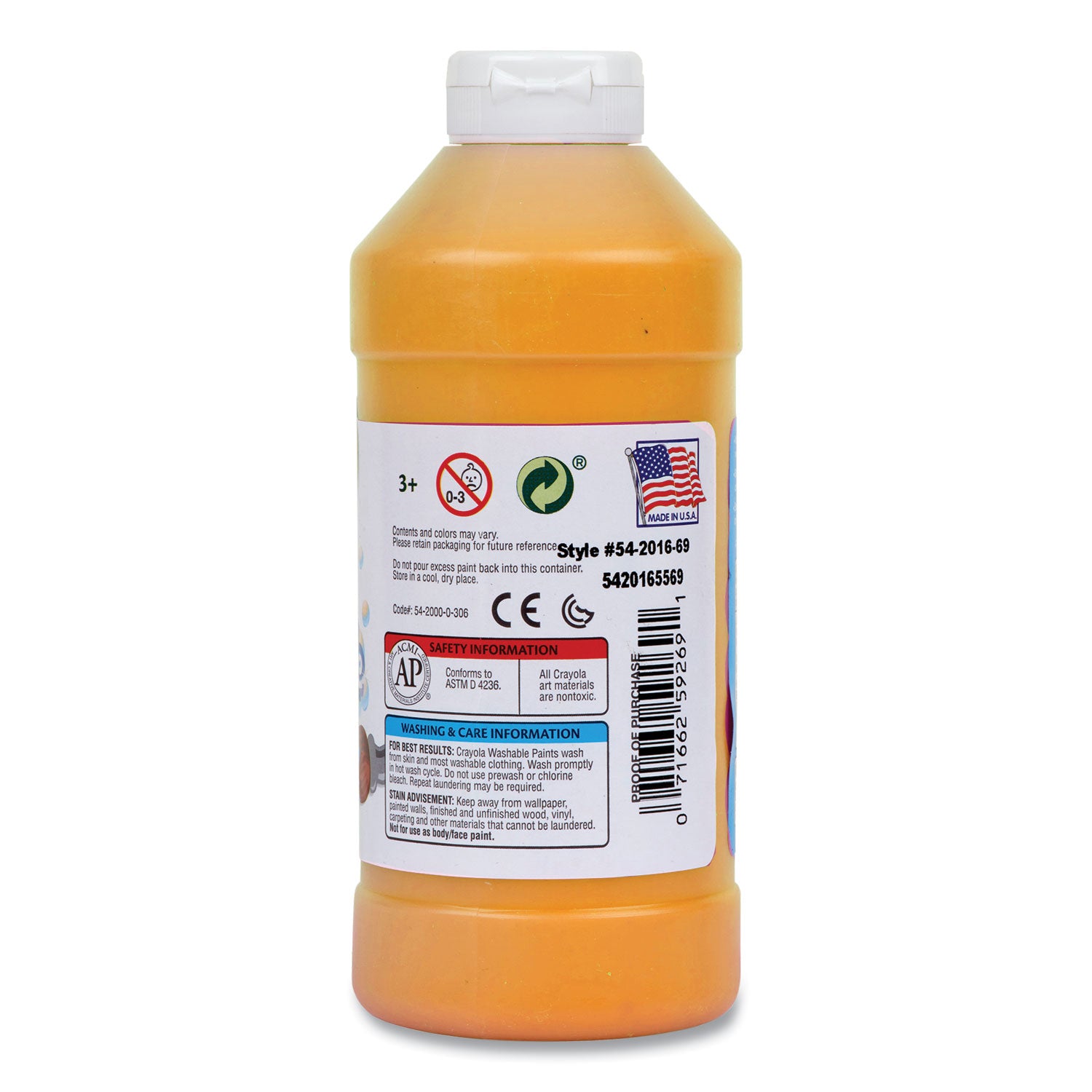 Crayola Artista II Washable Tempera Paints - 16 fl oz - 1 Each - Peach
