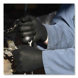 Heavy-Duty Industrial Nitrile Gloves, Powder-Free, 6 mil, Large, Black, 100 Gloves/Box, 10 Boxes/Carton
