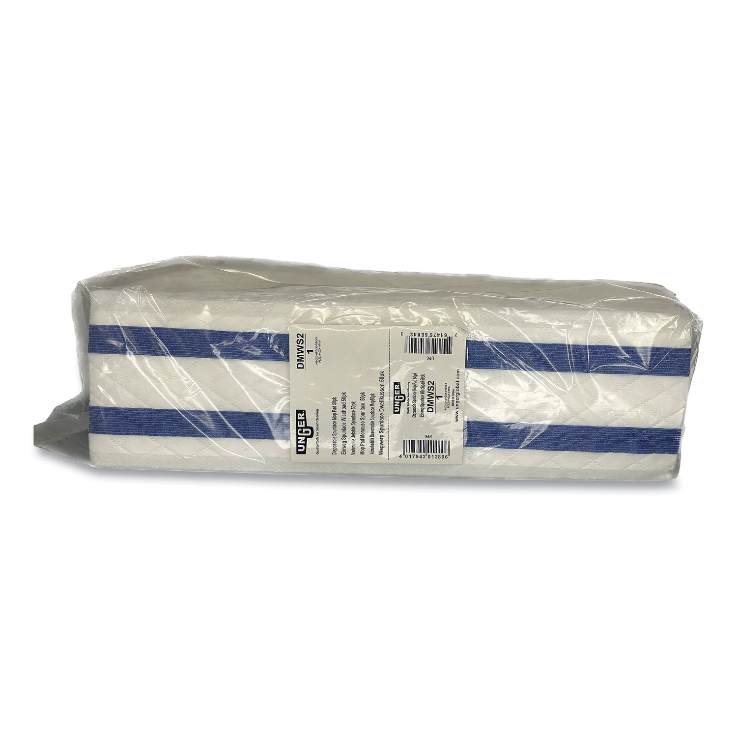 Excella Single-Use Spunlace Mop Pads, 18.5 x 5, White, 50/Pack