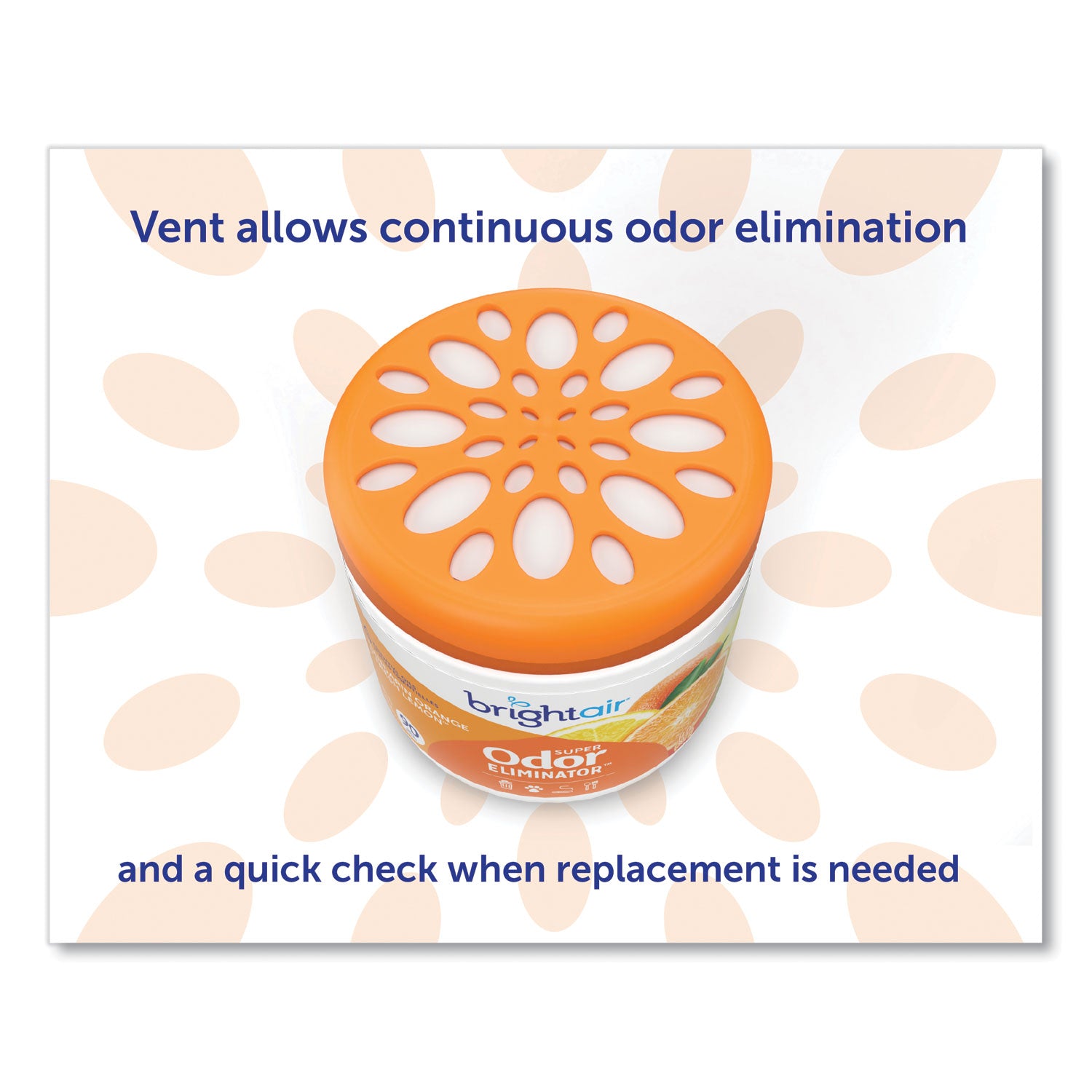 Super Odor Eliminator, Mandarin Orange and Fresh Lemon, 14 oz Jar, 6/Carton