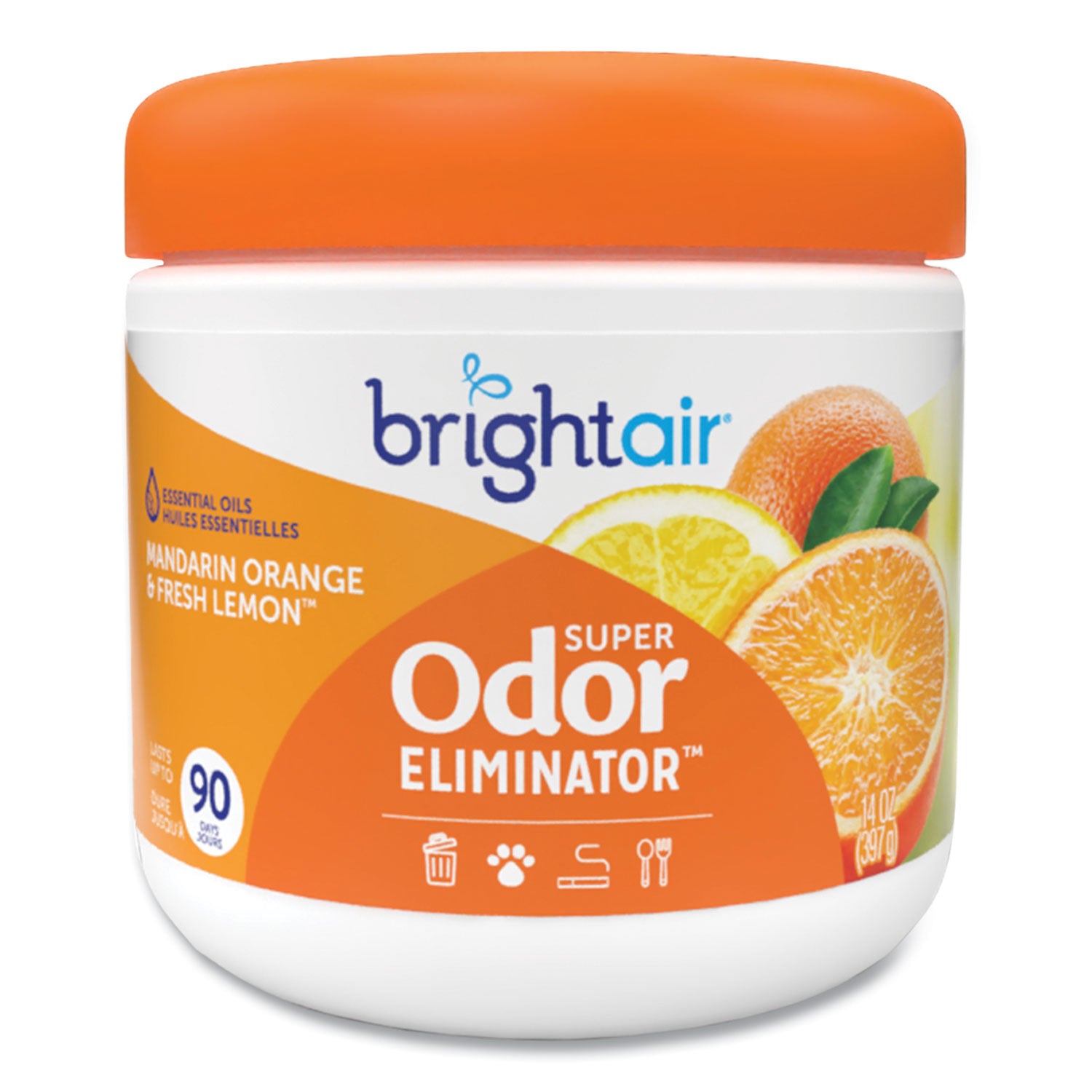 Super Odor Eliminator, Mandarin Orange and Fresh Lemon, 14 oz Jar - 