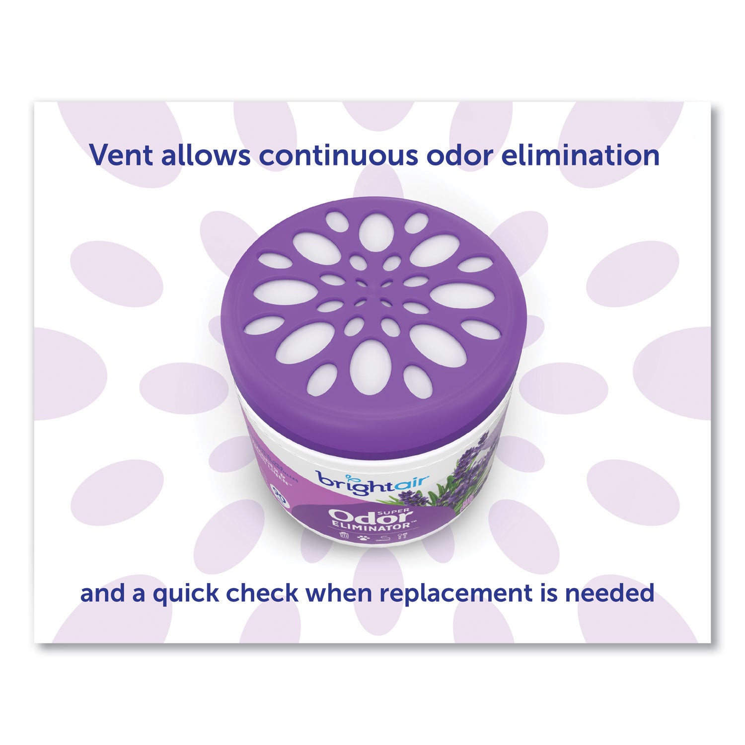 Super Odor Eliminator, Lavender and Fresh Linen, Purple, 14 oz Jar - 