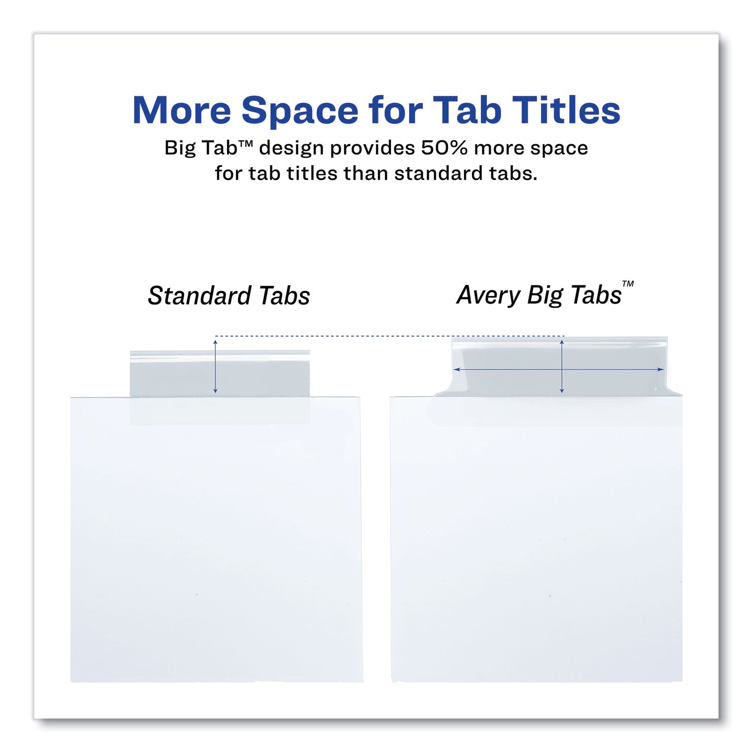 Insertable Big Tab Dividers, 8-Tab, 11.13 x 9.25, White, Clear Tabs, 1 Set - 