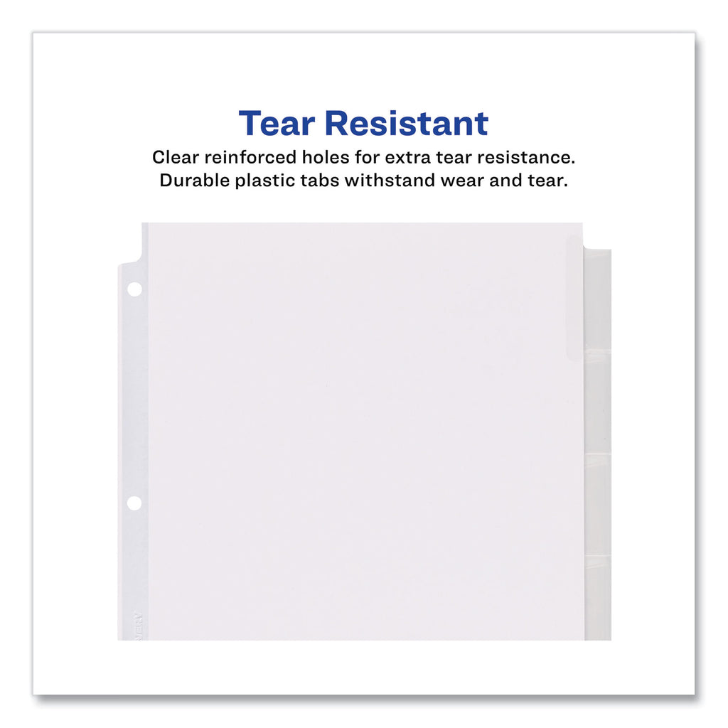 Insertable Big Tab Dividers, 8-Tab, 11.13 x 9.25, White, Clear Tabs, 1 Set