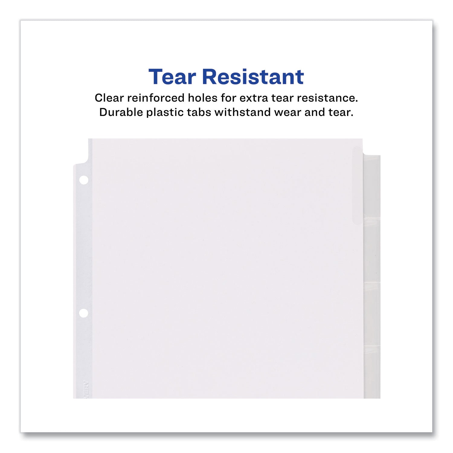 Insertable Big Tab Dividers, 8-Tab, 11.13 x 9.25, White, Clear Tabs, 1 Set
