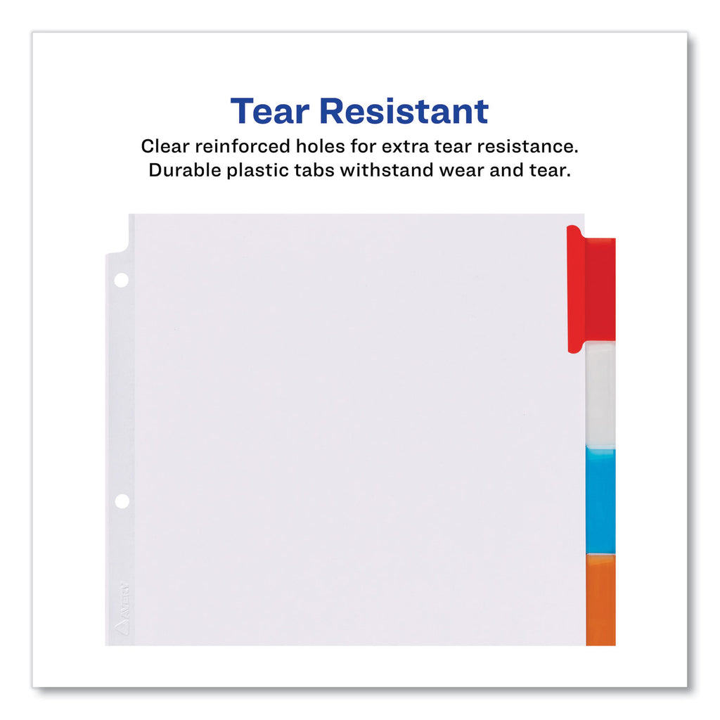 Insertable Dividers w/Single Pockets, 5-Tab, 11.25 x 9.13, White, 1 Set