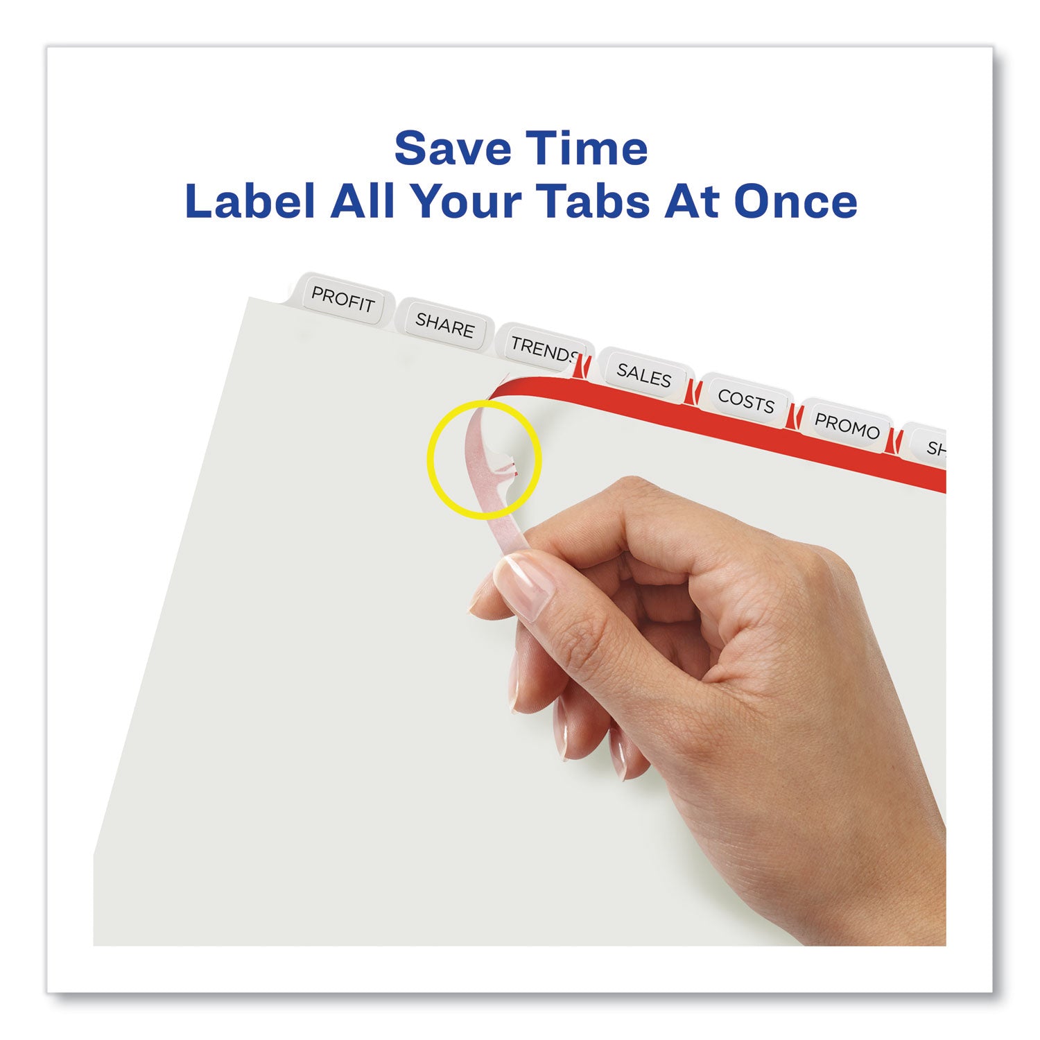 Print and Apply Index Maker Clear Label Dividers, Extra Wide Tab, 8-Tab, 11.25 x 9.25, White, 1 Set - 