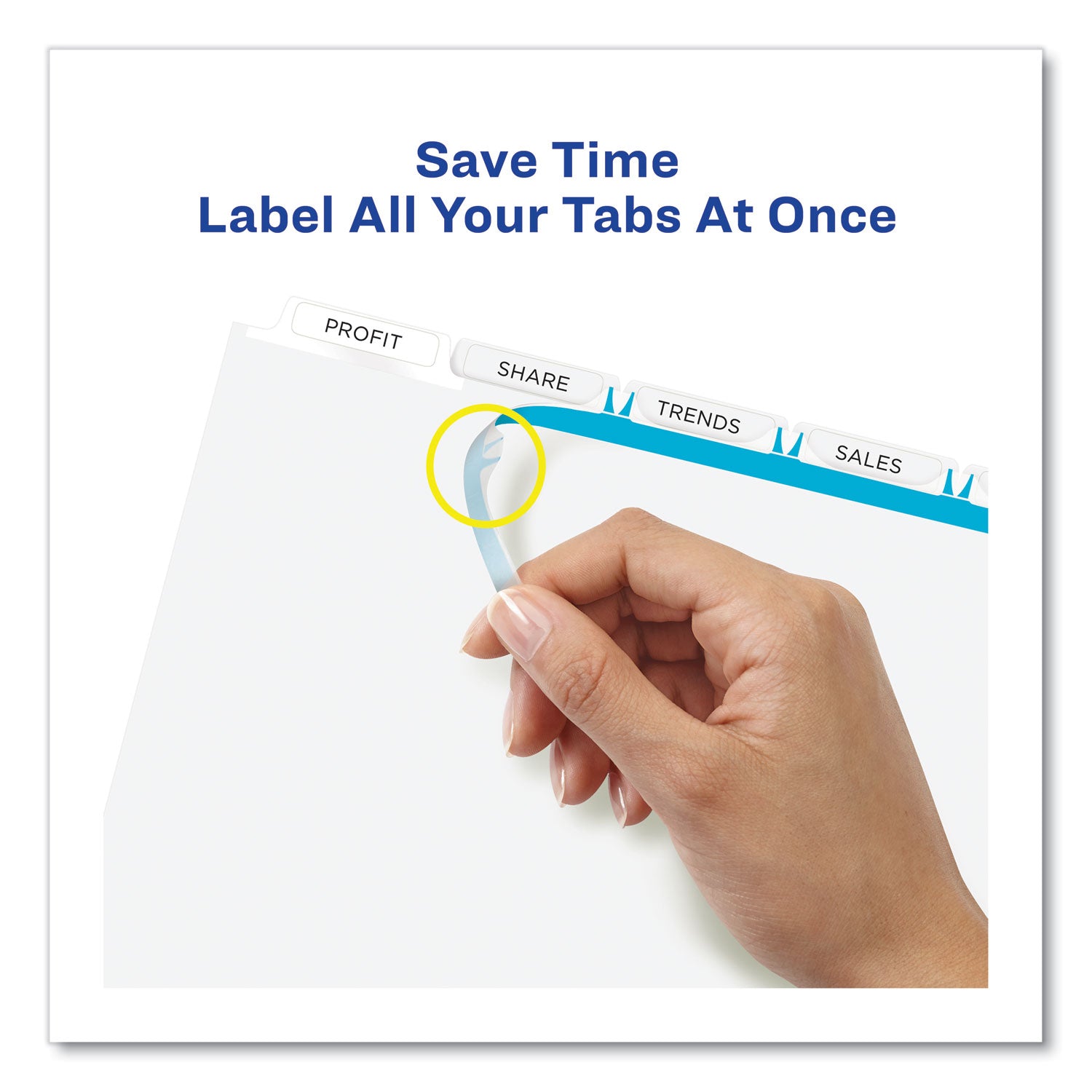 Print and Apply Index Maker Clear Label Dividers, Extra Wide Tab, 5-Tab, White Tabs, 11.25 x 9.25, White, 5 Sets - 