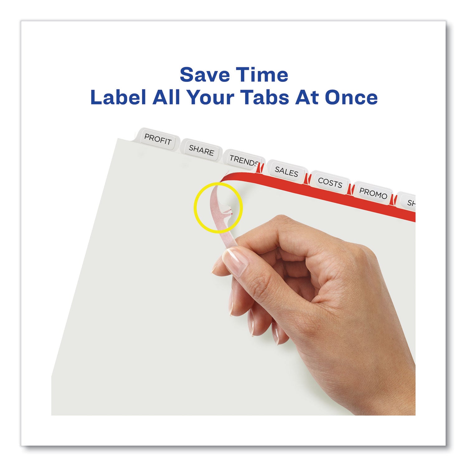 Print and Apply Index Maker Clear Label Dividers, Extra Wide Tabs, 8-Tab, 11.25 x 9.25, White, 5 Sets - 