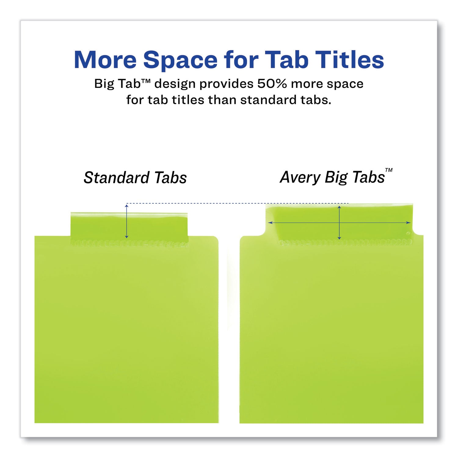 Insertable Big Tab Plastic 1-Pocket Dividers, 5-Tab, 11.13 x 9.25, Assorted, 1 Set - 